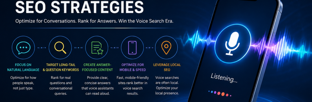 Advanced Voice Search SEO Strategies infographic showing AI search optimization